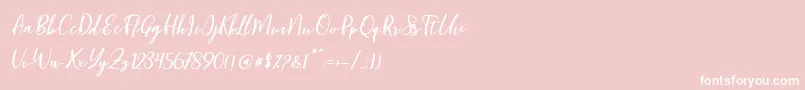 Blondy Slant Font – White Fonts on Pink Background
