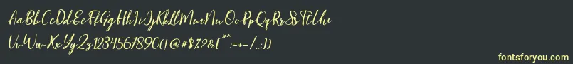Blondy Slant Font – Yellow Fonts on Black Background