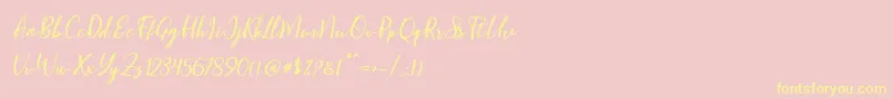 Blondy Slant Font – Yellow Fonts on Pink Background