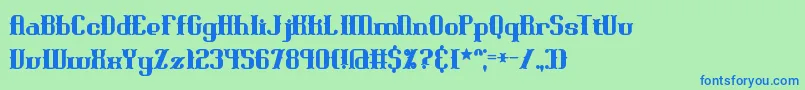 blonibld Font – Blue Fonts on Green Background