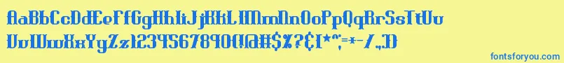 blonibld Font – Blue Fonts on Yellow Background