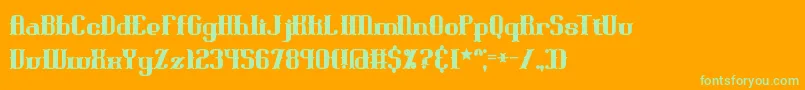 blonibld Font – Green Fonts on Orange Background