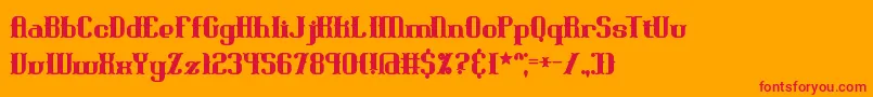 blonibld-Schriftart – Rote Schriften auf orangefarbenem Hintergrund