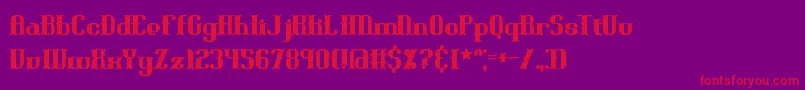 blonibld Font – Red Fonts on Purple Background