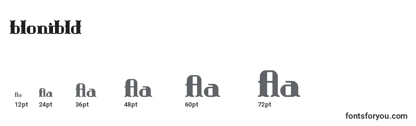 Размеры шрифта Blonibld (121648)