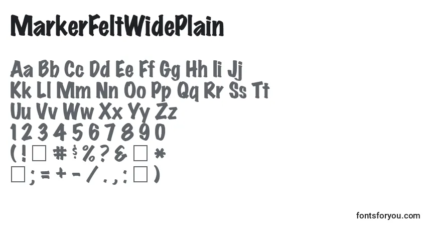 Czcionka MarkerFeltWidePlain – alfabet, cyfry, specjalne znaki