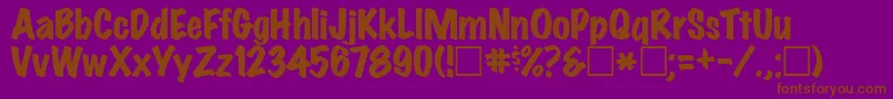 MarkerFeltWidePlain Font – Brown Fonts on Purple Background