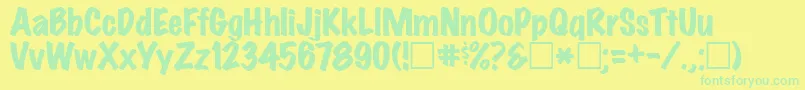 MarkerFeltWidePlain Font – Green Fonts on Yellow Background