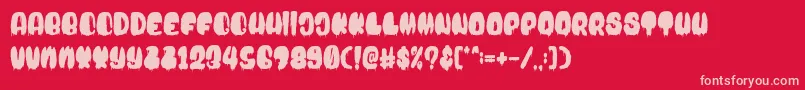 Blood Bold Drip Font – Pink Fonts on Red Background