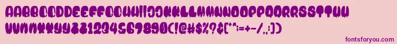 Blood Bold Drip Font – Purple Fonts on Pink Background