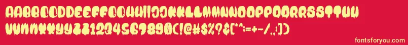 Blood Bold Drip-Schriftart – Gelbe Schriften auf rotem Hintergrund