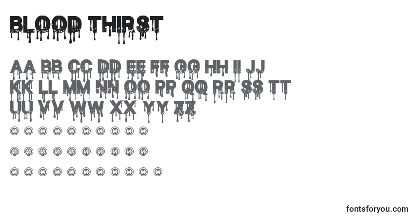 Шрифт Blood Thirst – алфавит, цифры, специальные символы