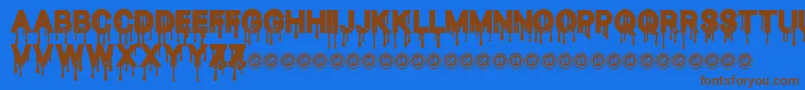 Blood Thirst Font – Brown Fonts on Blue Background