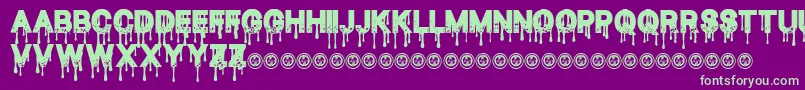 Blood Thirst Font – Green Fonts on Purple Background