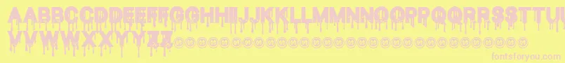 Blood Thirst Font – Pink Fonts on Yellow Background