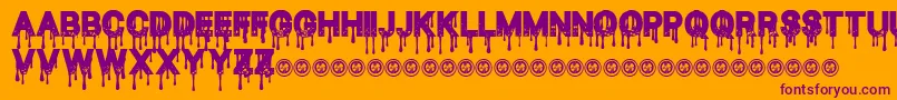 Шрифт Blood Thirst – фиолетовые шрифты на оранжевом фоне
