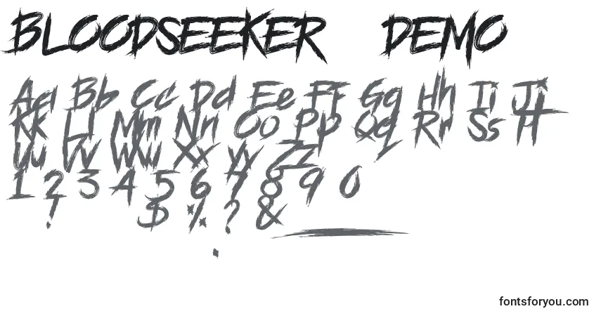 BLOODSEEKER   DEMO Font – alphabet, numbers, special characters
