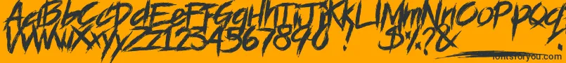 Więcej informacji o czcionce BLOODSEEKER DEMO Czcionka BLOODSEEKER DEMO – czarne czcionki na pomarańczowym tle
