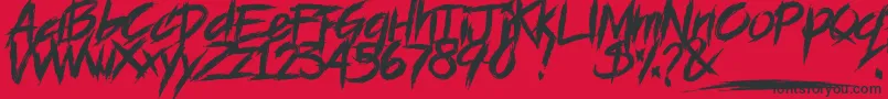 BLOODSEEKER   DEMO-Schriftart – Schwarze Schriften auf rotem Hintergrund