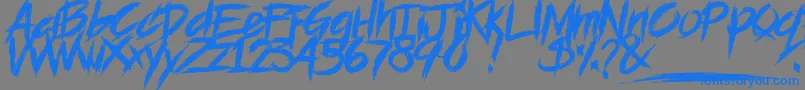 BLOODSEEKER   DEMO-Schriftart – Blaue Schriften auf grauem Hintergrund