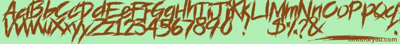 BLOODSEEKER   DEMO Font – Brown Fonts on Green Background