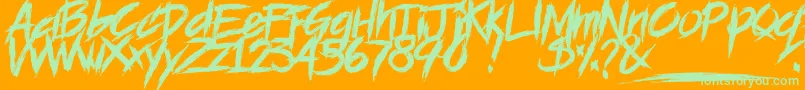 BLOODSEEKER   DEMO Font – Green Fonts on Orange Background