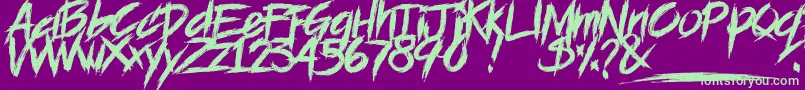 BLOODSEEKER   DEMO Font – Green Fonts on Purple Background
