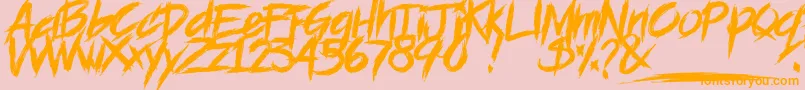 BLOODSEEKER   DEMO Font – Orange Fonts on Pink Background