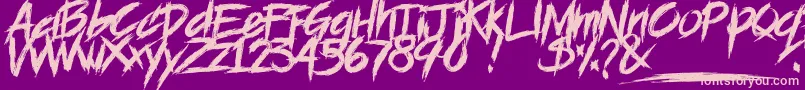 BLOODSEEKER   DEMO-Schriftart – Rosa Schriften auf violettem Hintergrund
