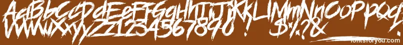 Fonte BLOODSEEKER   DEMO – fontes brancas em um fundo marrom
