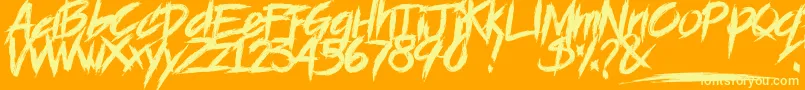 Más sobre la fuente BLOODSEEKER DEMO fuente BLOODSEEKER DEMO – Fuentes Amarillas Sobre Fondo Naranja
