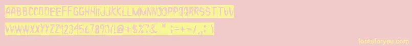 Bloody Winter Font – Yellow Fonts on Pink Background