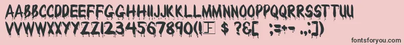 BLOODY Font – Black Fonts on Pink Background