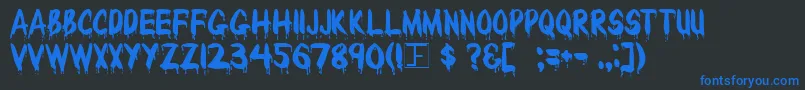 BLOODY Font – Blue Fonts on Black Background