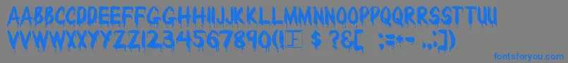 BLOODY Font – Blue Fonts on Gray Background
