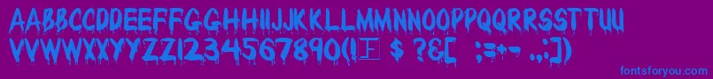 BLOODY Font – Blue Fonts on Purple Background