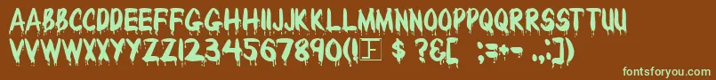 BLOODY Font – Green Fonts on Brown Background
