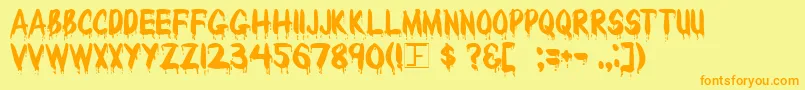 BLOODY Font – Orange Fonts on Yellow Background