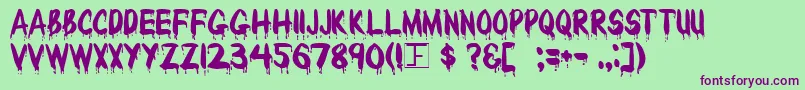 BLOODY Font – Purple Fonts on Green Background