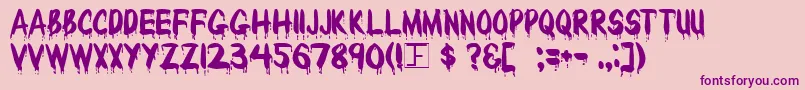 BLOODY Font – Purple Fonts on Pink Background