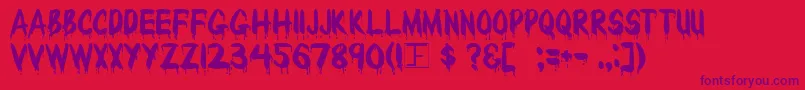 BLOODY Font – Purple Fonts on Red Background