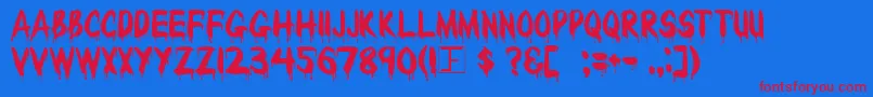 Police BLOODY – polices rouges sur fond bleu