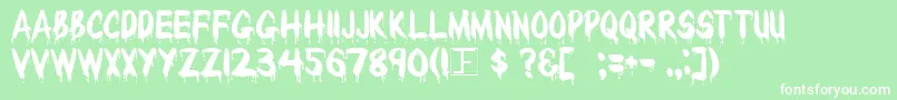BLOODY Font – White Fonts on Green Background