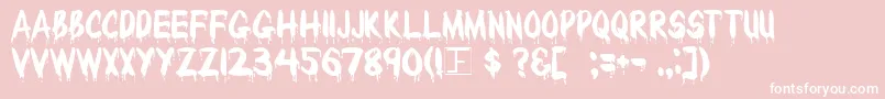 BLOODY Font – White Fonts on Pink Background