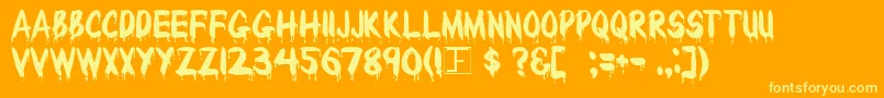BLOODY Font – Yellow Fonts on Orange Background