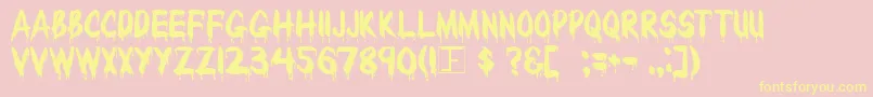 Fonte BLOODY – fontes amarelas em um fundo rosa