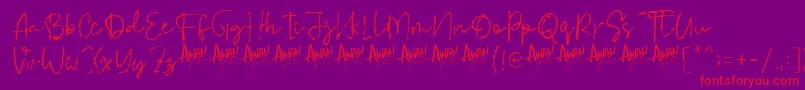 BloodyScript Font – Red Fonts on Purple Background