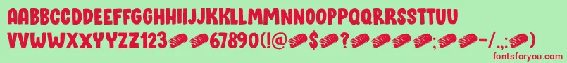 Bloomer DEMO Font – Red Fonts on Green Background