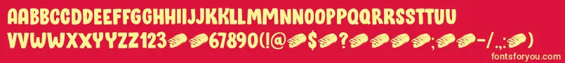 Bloomer DEMO Font – Yellow Fonts on Red Background