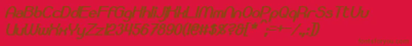 Bloomingworth Bold Italic Font – Brown Fonts on Red Background